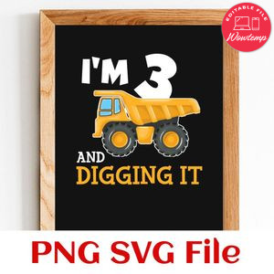 Birthday Construction Boy PNG file template