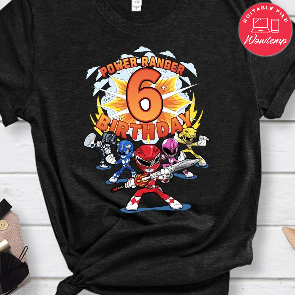 Baby Power Rangers Birthday Boy T-Shirt | Wowtemp