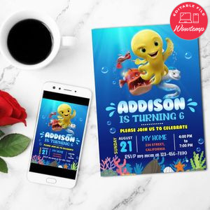 Deep Movie Mobile Invite Customizable Template Instant Download