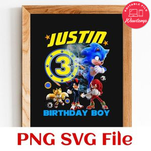 Sonic Birthday 3 Customer request PNG file template