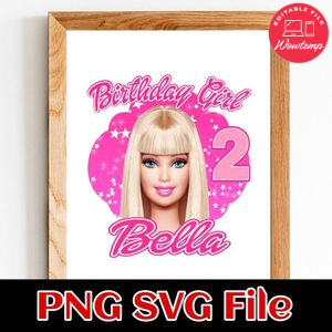 Barbie Birthday PNG file template