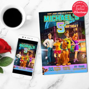 Scooby Doo Birthday Flyer Customizable Template to Print at Home Instant Download