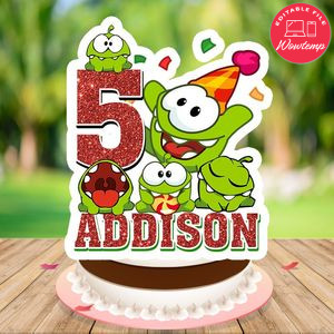 Om nom Cake Topper Template Printable Instant Download