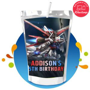 Gundam Capri Sun Birthday Labels Digital File Printable Instant Download