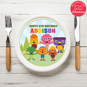 Noodle & Pals Birthday Plate Template Customizable To Print At Home Instant Download