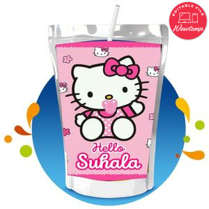 Hello Kitty Baby Shower Capri Sun Birthday Label Digital File Printable Instant Download