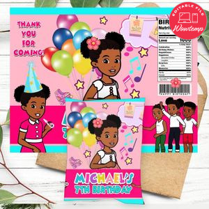 Gracie's Corner Birthday Chip Bag Digital File Printable Instant Download