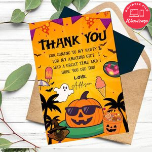 Summerween Thank You Card Customizable Template To Print At Home Instant Download
