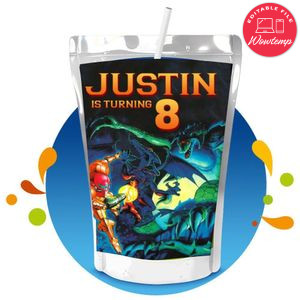 Super Metroid Capri Sun Birthday Labels Digital File Printable Instant Download