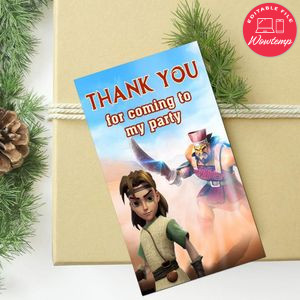 A Giant Adventure Thank You Tag Customizable Template To Print At Home Instant Download