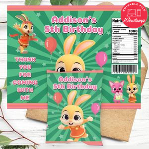 Jeni pinkfong Birthday Party Chip Bag Digital File Printable Instant Download