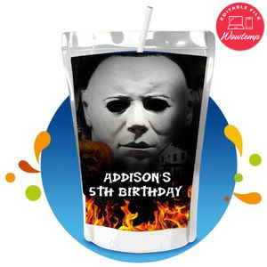 Michael Myers Capri Sun Birthday Label Digital File Printable Instant Download
