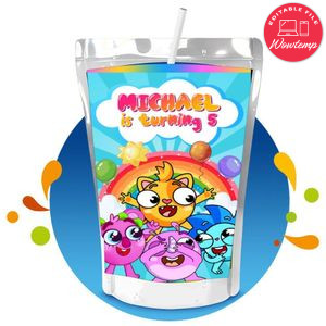 Baby Zoo Capri Sun Birthday Labels Digital File Printable Instant Download