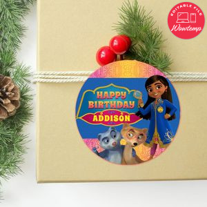 Mira Royal Detective Circle Sticker Template Customizable to Print at Home Instant Download