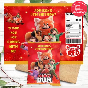 Turning Red Honeybun Snack Bag Digital File Printable Instant Download
