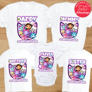 Gabby's Dollhouse Family Birthday Party T-Shirt