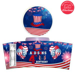 4th Of July Cotton Candy Label Template To Print At Home Instant Download