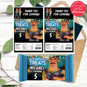 Hello neighbor Rice Krispies Treats Template Printable Instant Download