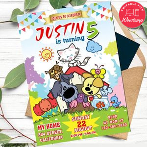 Woezel en Pip Invitation Customizable Template to Print at Home Instant Download