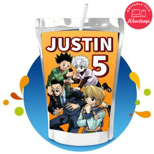 Hunter x Capri Sun Birthday Labels Digital File Printable Instant Download