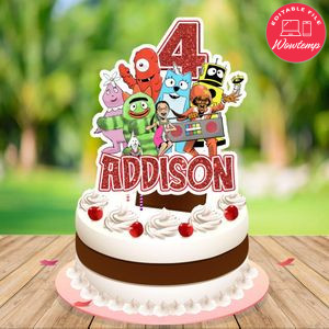 Yo Gabba Gabba Cake Topper Template Printable Instant Download