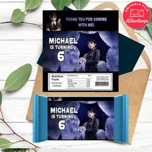 Wednesday Candy bar Label Customizable Template Instant Download