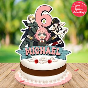 Spy family Birthday Cake Topper Template Printable Instant Download