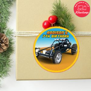 Sand Rail Circle Sticker Template Customizable to Print at Home Instant Download