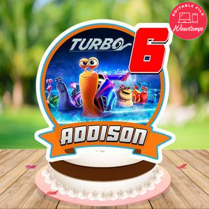 Turbo racing team Cake Topper Template Printable Instant Download