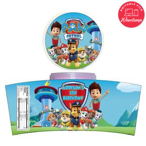 Paw Patrol Cotton Candy Label Template To Print At Home Instant Download