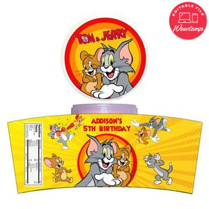 Tom And Jerry Cotton Candy Label Template To Print At Home Instant Download