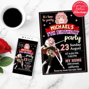 Fate Apocrypha Astolfo Birthday Flyer Customizable Template to Print at Home Instant Download