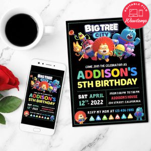 Big Tree City Mobile Invite Customizable Template Instant Download