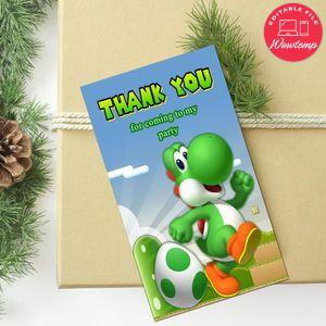 Yoshi Thank You Tag Customizable Template To Print At Home Instant Download