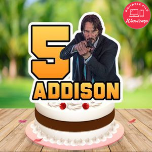 John wick Cake Topper Template Printable Instant Download