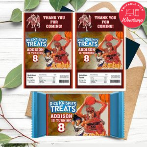 Slam dunk Rice Krispies Treats Template Printable Instant Download
