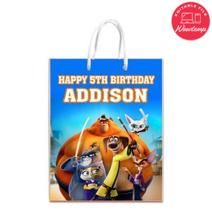 Paws Of Fury Gift Bag Label Template Printable Instant Download