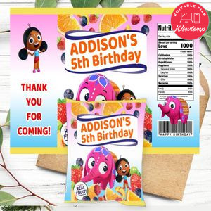 Deepa & Anoop Birthday Party Fruit Snack Bag Digital File Printable Instant Download