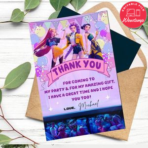 Kpop Demon Hunter Thank You Card Customizable Template To Print At Home Instant Download