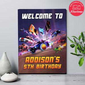 Rocket League Birthday Welcome Sign Digital File Printable Instant Download