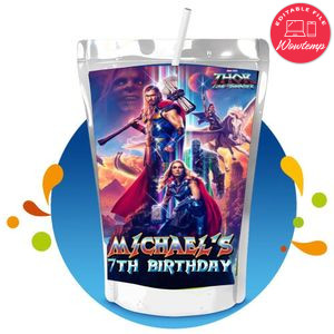 Thor love and thunder Capri Sun Birthday Labels Digital File Printable Instant Download