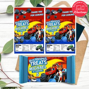 Blaze and the Monster Rice Krispies Treats Template Printable Instant Download