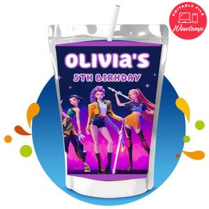 Kpop demon hunter Capri Sun Birthday Label Digital File Printable Instant Download