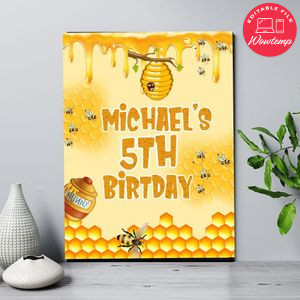 Honeycomb Birthday Welcome Sign Digital File Printable Instant Download