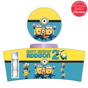 Minion Cotton Candy Label Template To Print At Home Instant Download