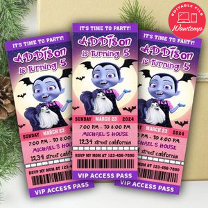 Vampirina Ticket Invitation Customizable Template Instant Download