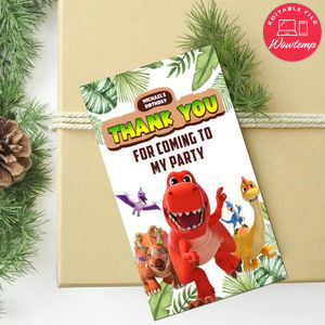 Little Dino School Thank You Tag Customizable Template To Print At Home Instant Download