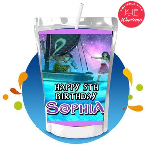 Moana 2 Capri Sun Birthday Labels Digital File Printable Instant Download