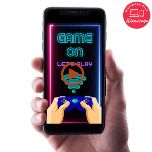 Gamer Birthday Video Invitation Digital Template Customizable Instant Download