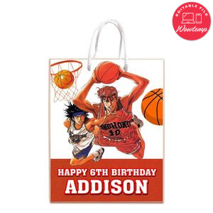Slam Dunk Gift Bag Label Template Printable Instant Download
